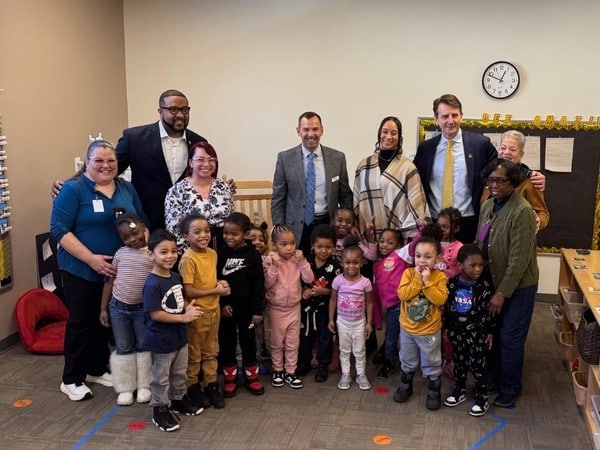 U.S. Rep. Frank Mrvan visited Geminus Head Start-St. Mark Early Learning Academy, an early-learning center in Glen Park, to show support amid potential federal funding freezes. (Photo/Courtesy of Regional Care Group)