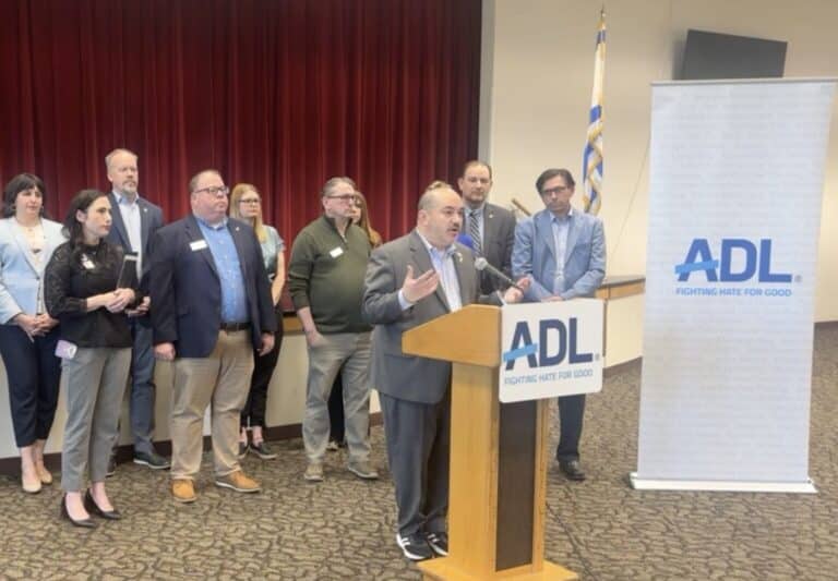 David Goldenberg, the regional director for the Anti-Defamation League Midwest, speaks at a news conference on Tuesday, April 22, 2025. (Screenshot from news conference video)