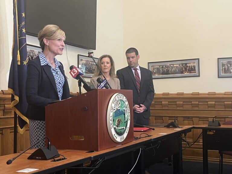 Indiana State Comptroller Elise Nieshalla details Indiana’s finances at the end of the 2025 fiscal year on July 15, 2025. (Photo/Whitney Downard of the Indiana Capital Chronicle)