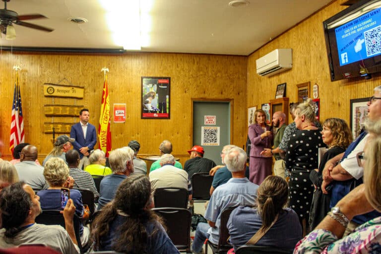 Hoosiers peppered Lt. Gov. Micah Beckwith with a variety of questions during a town hall in Merrillville on Tuesday. (Photo/Sydney Byerly)