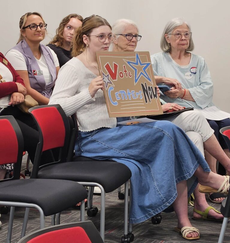 Attendees at an election study public meeting in Muncie, hosted by Indiana Secretary of State Diego Morales, overwhelmingly supported voting centers. (Photo/Marilyn Odendahl)