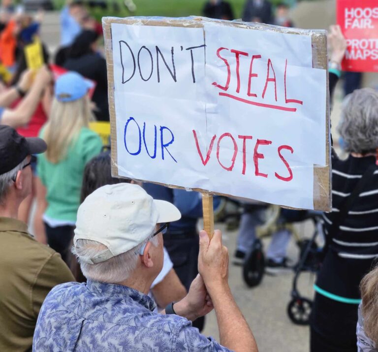 Voting-rights groups are planning to continue protesting against redistricting when Indiana lawmakers go into special session. (Photo/Marilyn Odendahl)