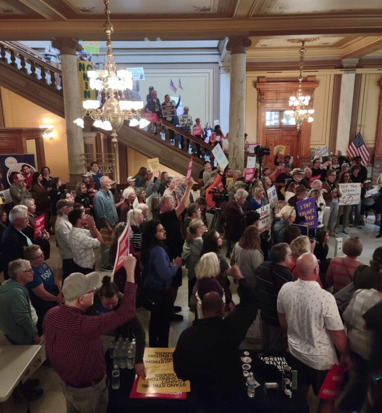 Protesters gathered in the Statehouse in October to oppose mid-decade redistricting (Photo/Marilyn Odendahl)