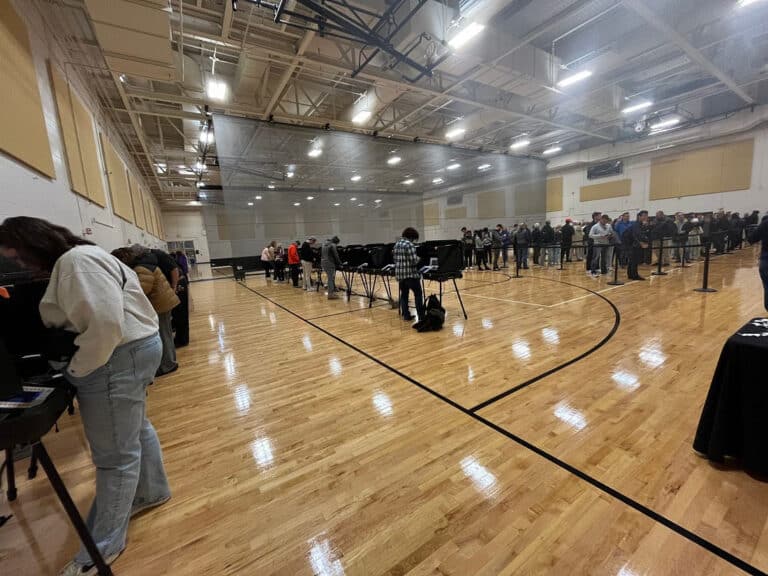 Purdue University voted on campus at the Córdova Recreation Center during early voting in October 2024 (P.hoto/Dave Bangert of Based in Lafayette)