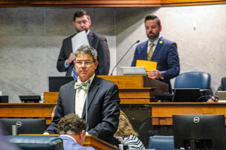 Senate President Pro Tempore Rodric Bray, R-Martinsville, addressed the Senate on the eve of when the chamber is expected to vote on redistricting. (Photo/Sydney Byerly)
