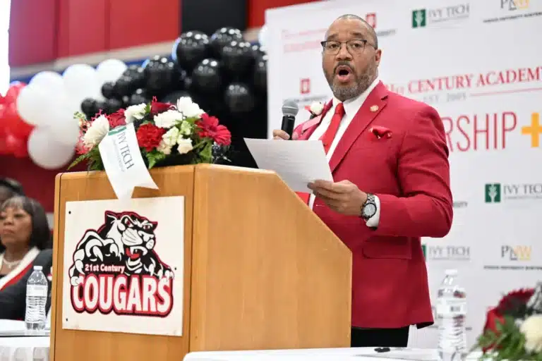Arrick Jackson, chancellor of Indiana University Northwest, called the Scholarship+ program with 21st Century Academy “a great opportunity.” (Photo/Javonte Anderson of Capital B)