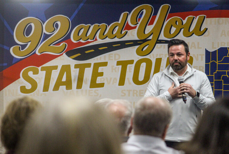 Lt. Gov. Micah Beckwith spoke on a wide range of issues during a town hall meeting with constituents in Plymouth on March 11, 2026. (Photo/Sydney Byerly)